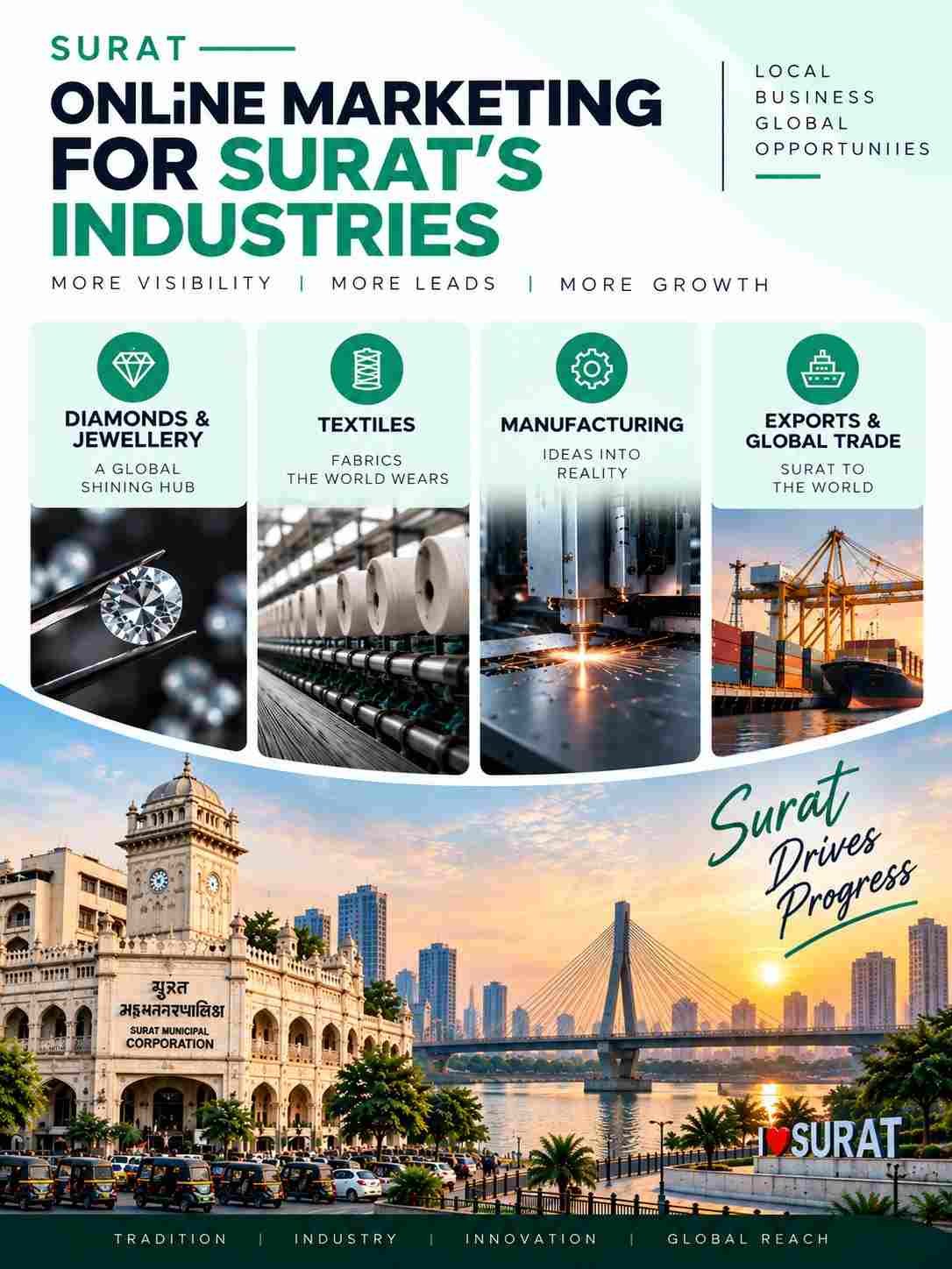 Online Marketing for Surat's Textile, Diamond, Real Estate and Retail Industries
